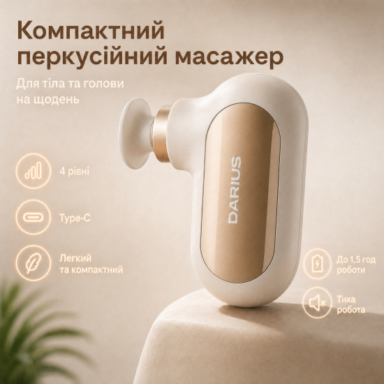 Перкусійний масажер для тіла і голови Darius DRS-8000Q